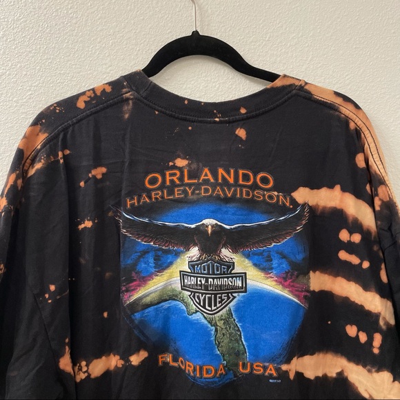 Harley Davidson tie dye shirt black orange Florida eagle 3XL - Picture 5 of 5